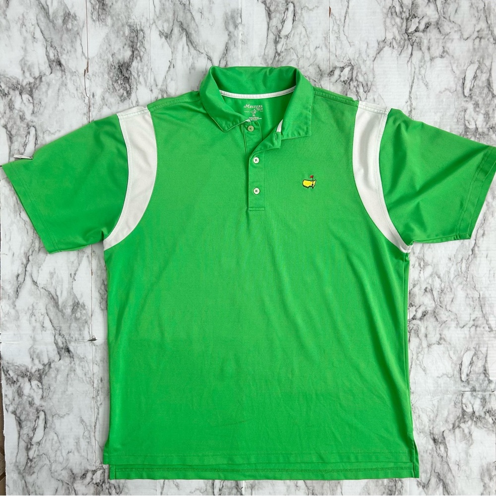 Masters Tech golf Polo men’s size XL bright green embroidered logo performance